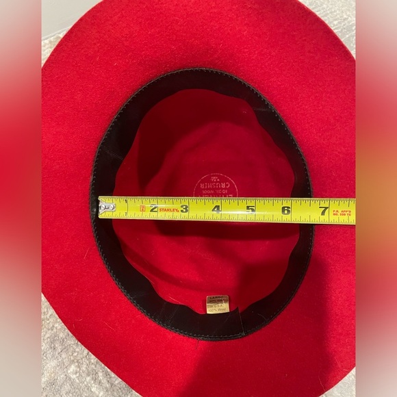 Genuine Effanem Crusher Hat Scarlet Red 100% Wool Size Large Made In USA - Picture 10 of 11